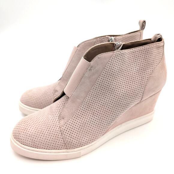 Linea Paolo Anna Designer Wedge Sneaker Bootie Pink/White Size US9.5M EU40 - Picture 1 of 12